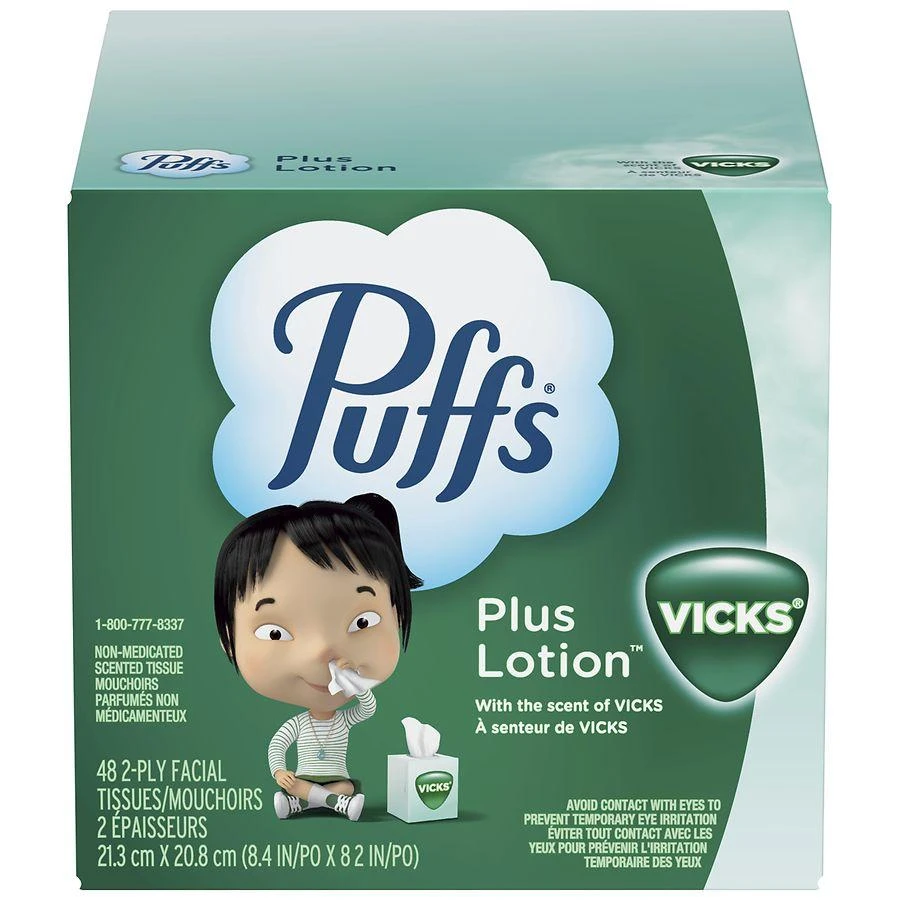 商品Puffs|Plus Lotion Facial Tissues Vicks, 48 Tissues Per Box,价格¥18,第1张图片