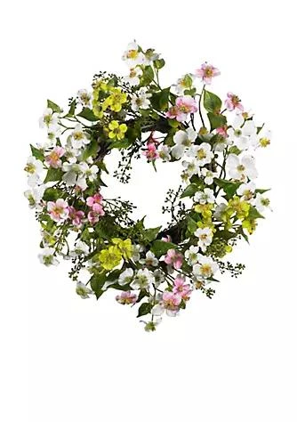 商品NEARLY NATURAL|Natural 20 In. Dogwood Wreath,价格¥1005,第1张图片