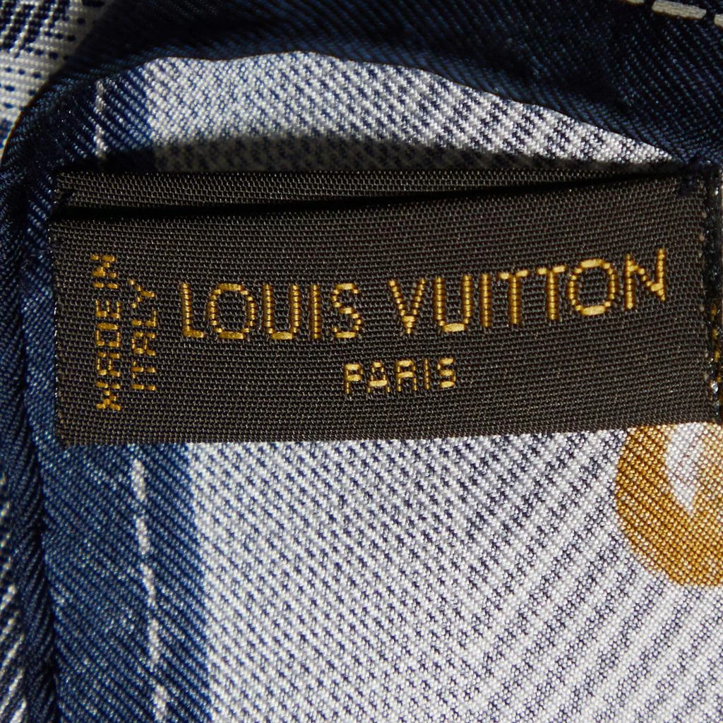 商品[二手商品] Louis Vuitton|Louis Vuitton Navy Blue Monogram Denim Printed Silk Square Scarf,价格¥3376,第3张图片详细描述