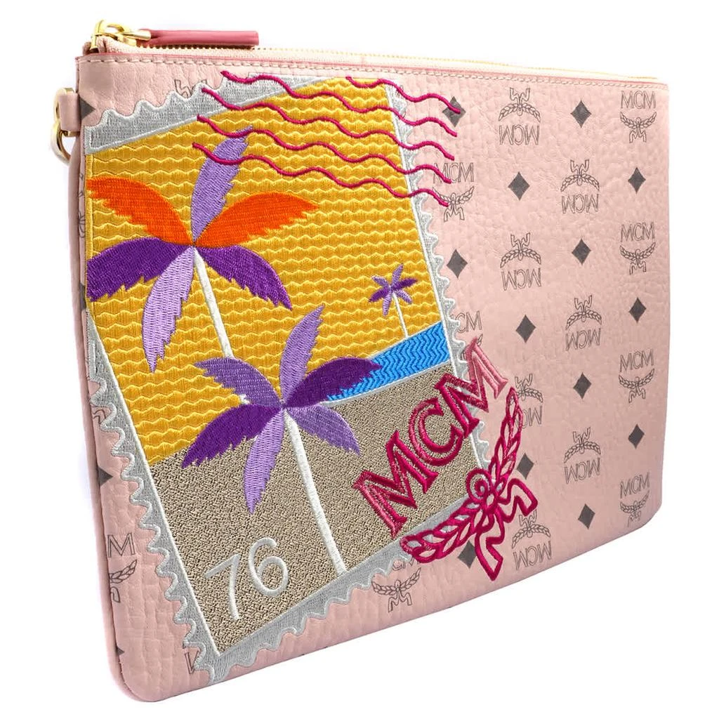 商品MCM|Ladies Powder Pink Signature Logo Pouch,价格¥2541,第3张图片详细描述