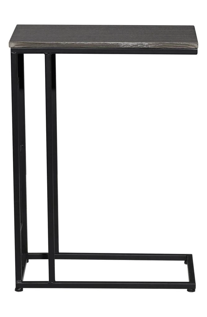 商品GINGER BIRCH STUDIO|Dark Brown Wood Contemporary Accent Table with Black Metal Base,价格¥796,第1张图片