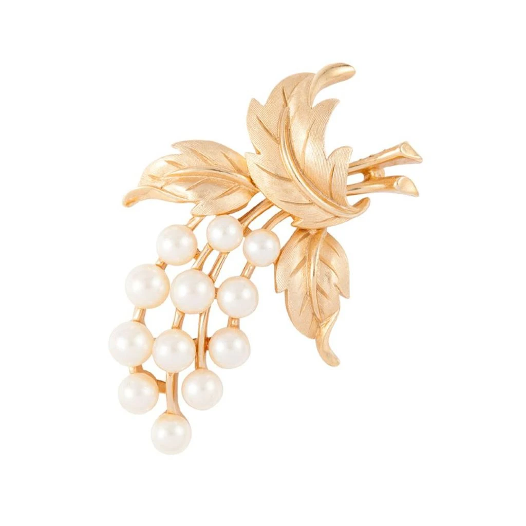 商品Susan Caplan Vintage|1960s vintage trifari faux pearl leaf brooch,价格¥2404,第1张图片