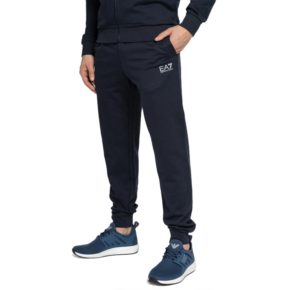 EMPORIO ARMANI 安普里奥·阿玛尼 logo印花束脚蓝色棉质男士休闲裤 8NPP53-PJ05Z-0578商品第1张图片规格展示