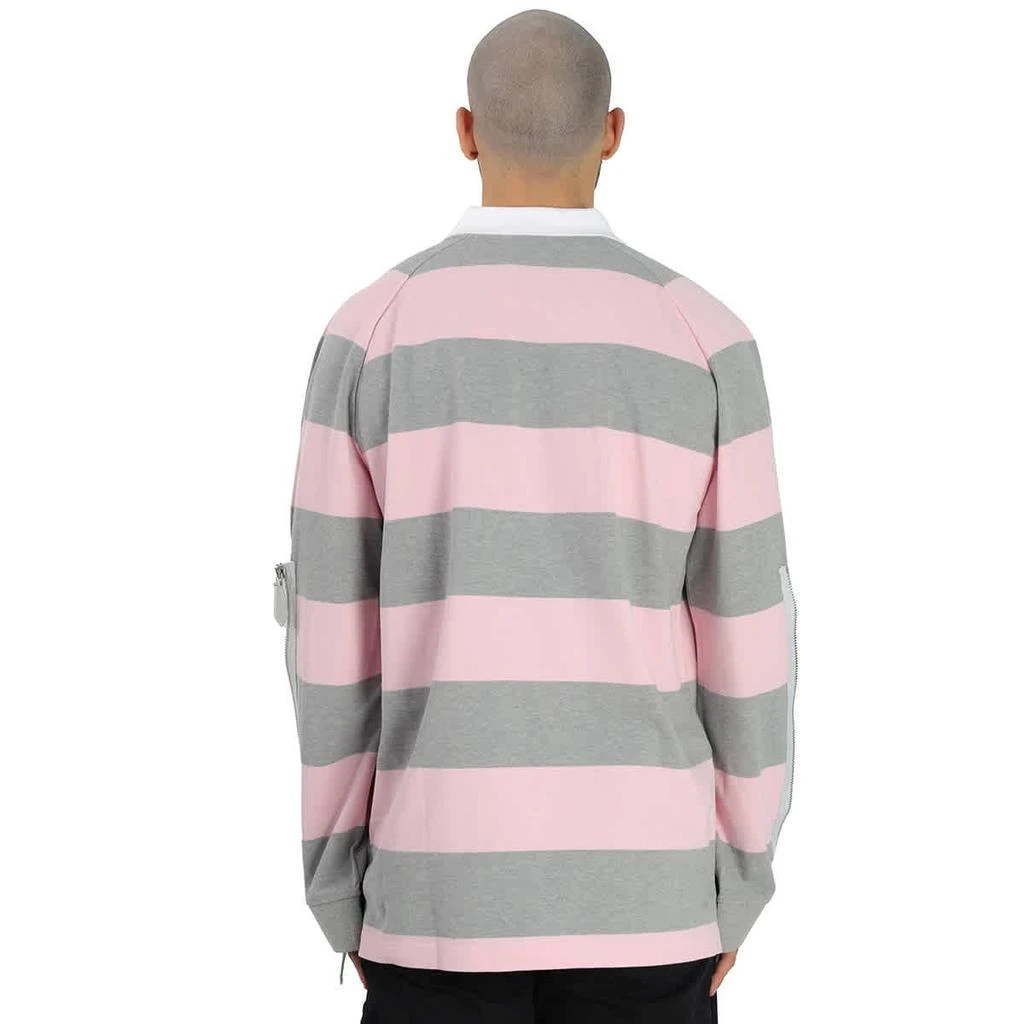 商品Burberry|Men's Long-sleeved Zip Detail Striped Polo Shirt,价格¥1695,第3张图片详细描述