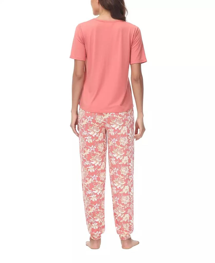 商品INK+IVY|Women's 2 Piece Short Sleeve Henley Top with Jogger Pajama Set,价格¥325,第2张图片详细描述