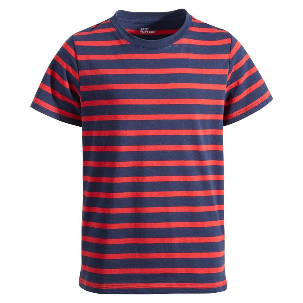 商品Epic Threads|Big Boys Stripe-Print T-Shirt, Created for Macy's,价格¥30,第1张图片