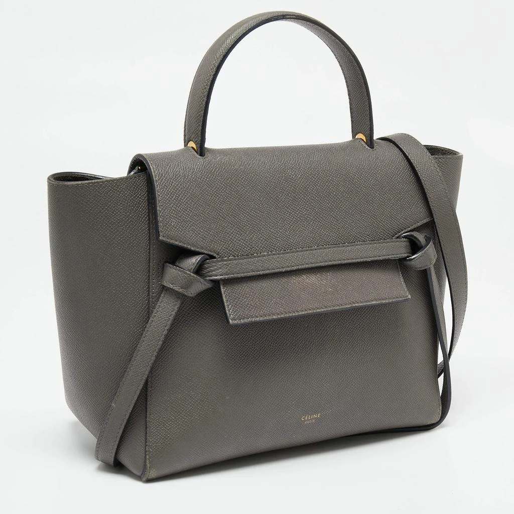 商品[二手商品] Celine|Celine Grey Leather Micro Belt Top Handle Bag,价格¥5544,第3张图片详细描述