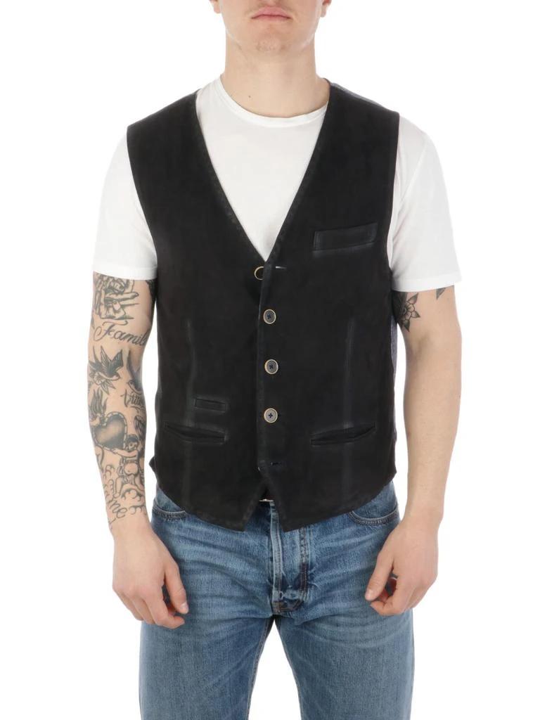 商品THE JACK LEATHERS|The Jack Leathers Mens Light Blue Other Materials Vest,价格¥2229,第1张图片