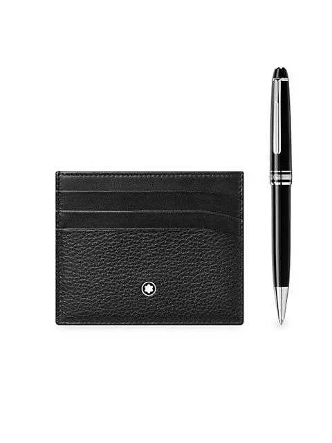 商品MontBlanc|2-Piece Leather Card Case & Ballpoint Pen Set,价格¥4364,第1张图片
