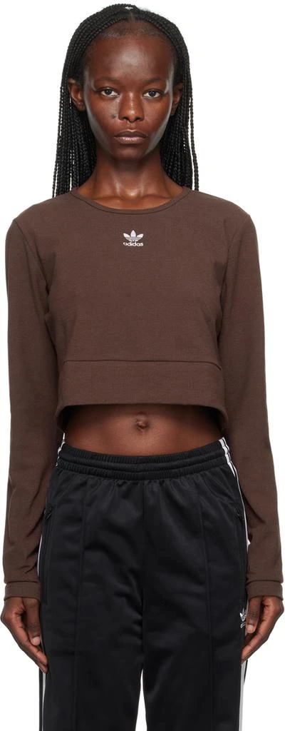 商品Adidas|Brown Essentials Rib Long Sleeve T-Shirt,价格¥387,第1张图片