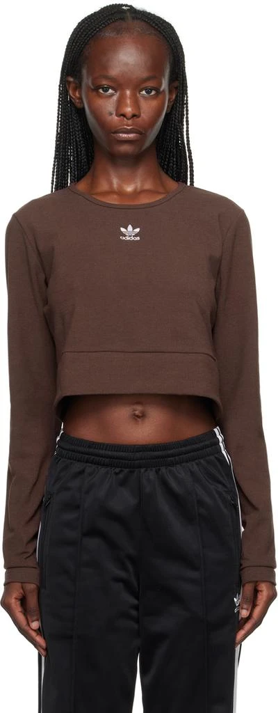 商品Adidas|Brown Essentials Rib Long Sleeve T-Shirt,价格¥232,第1张图片