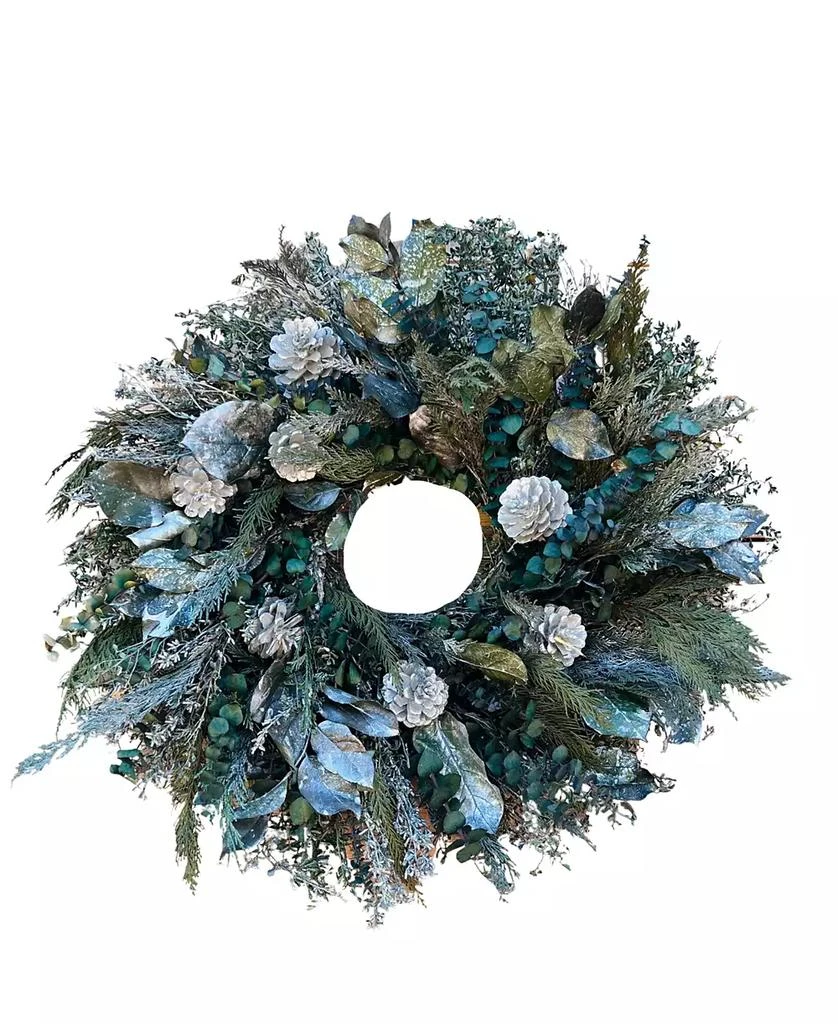 商品GreenishBlu|Silver and Green Real Preserved Wreath, 24",价格¥1066,第1张图片