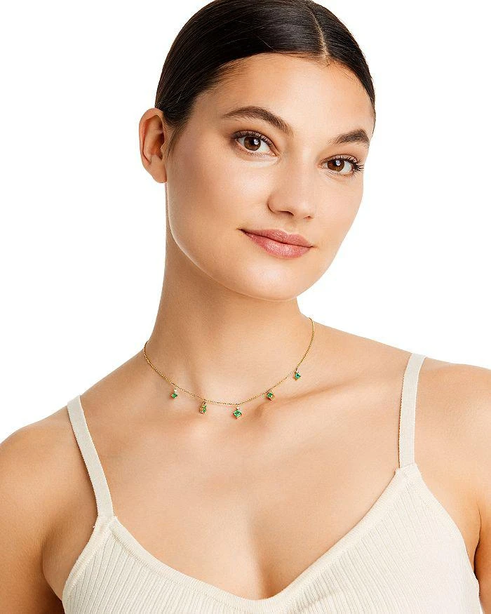 商品Bloomingdale's|Emerald & Diamond Droplet Necklace in 14K Yellow Gold, 16" - 100% Exclusive,价格¥23069,第2张图片详细描述