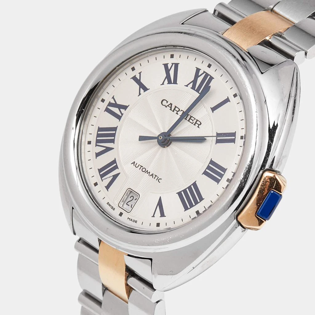 商品[二手商品] Cartier|Cartier Silver 18K Rose Gold Stainless Cle de Cartier W2CL0003 Unisex Wristwatch 35 mm,价格¥32285,第3张图片详细描述