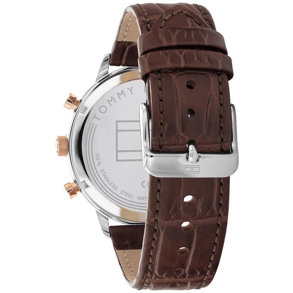 商品Tommy Hilfiger|Men's Brown Leather Strap Watch 44mm,价格¥868,第3张图片详细描述