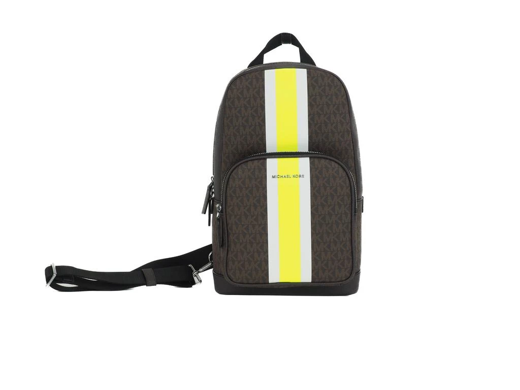 商品[二手商品] Michael Kors|Michael Kors Cooper Medium Signature PVC Varsity Stripe Commuter Slingpack Crossbody Bag (Women's Signature/Neon),价格¥2235,第1张图片