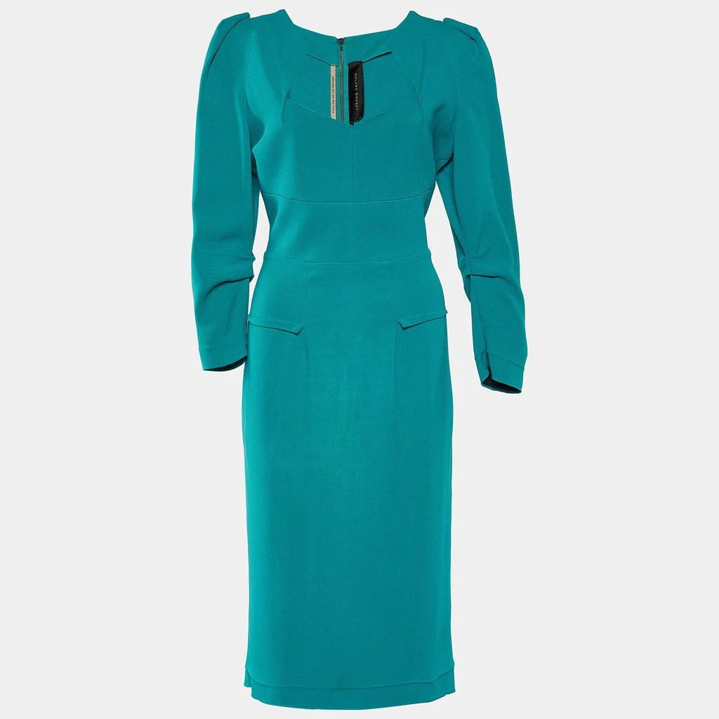 商品[二手商品] ROLAND MOURET|Roland Mouret Blue Crepe Zip Closure Dress L,价格¥1195,第1张图片