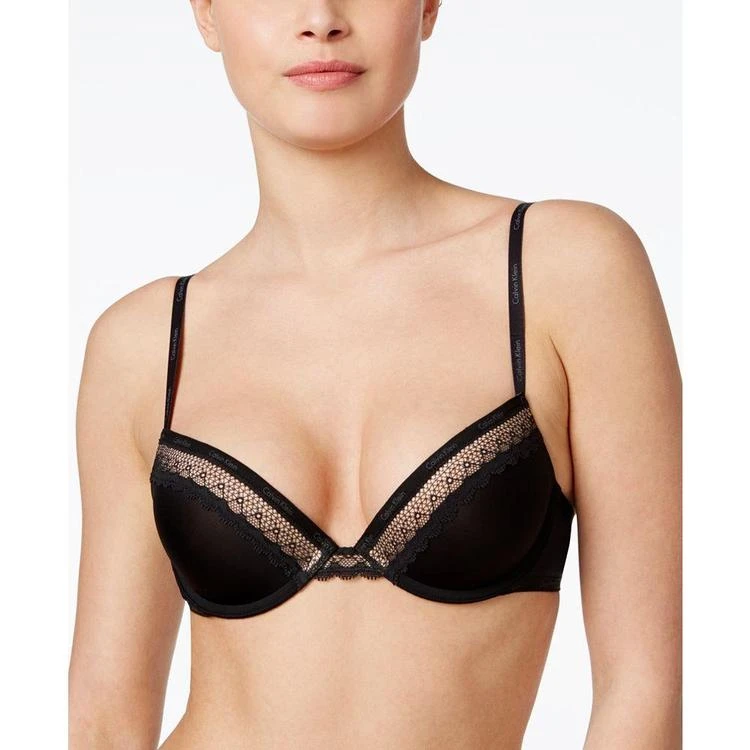 商品Calvin Klein|Signature Plunge Push-Up Bra QF1416,价格¥180,第3张图片详细描述