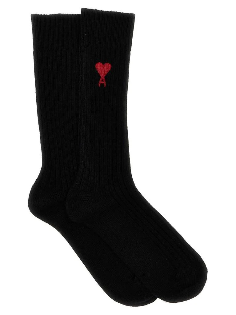 商品AMI|AMI ALEXANDRE MATTIUSSI 3-pack logo embroidery socks,价格¥793,第2张图片详细描述