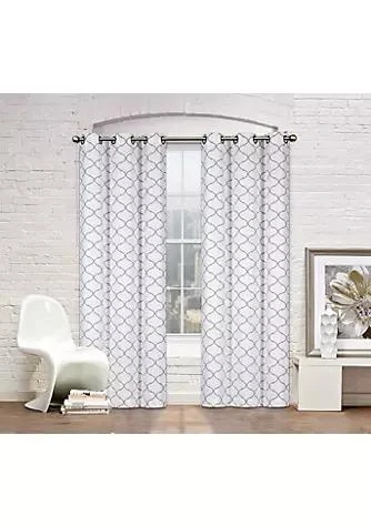 商品belk|Aurora Kate Aurora Modern Elements 2 Pack Quatrefoil Lattice Poly Cotton Grommet Top Curtain Panels   Linen,价格¥225,第1张图片详细描述