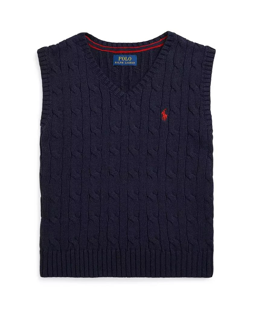 商品Ralph Lauren|Toddler and Little Boys Cable-Knit Sweater Vest,价格¥167,第1张图片