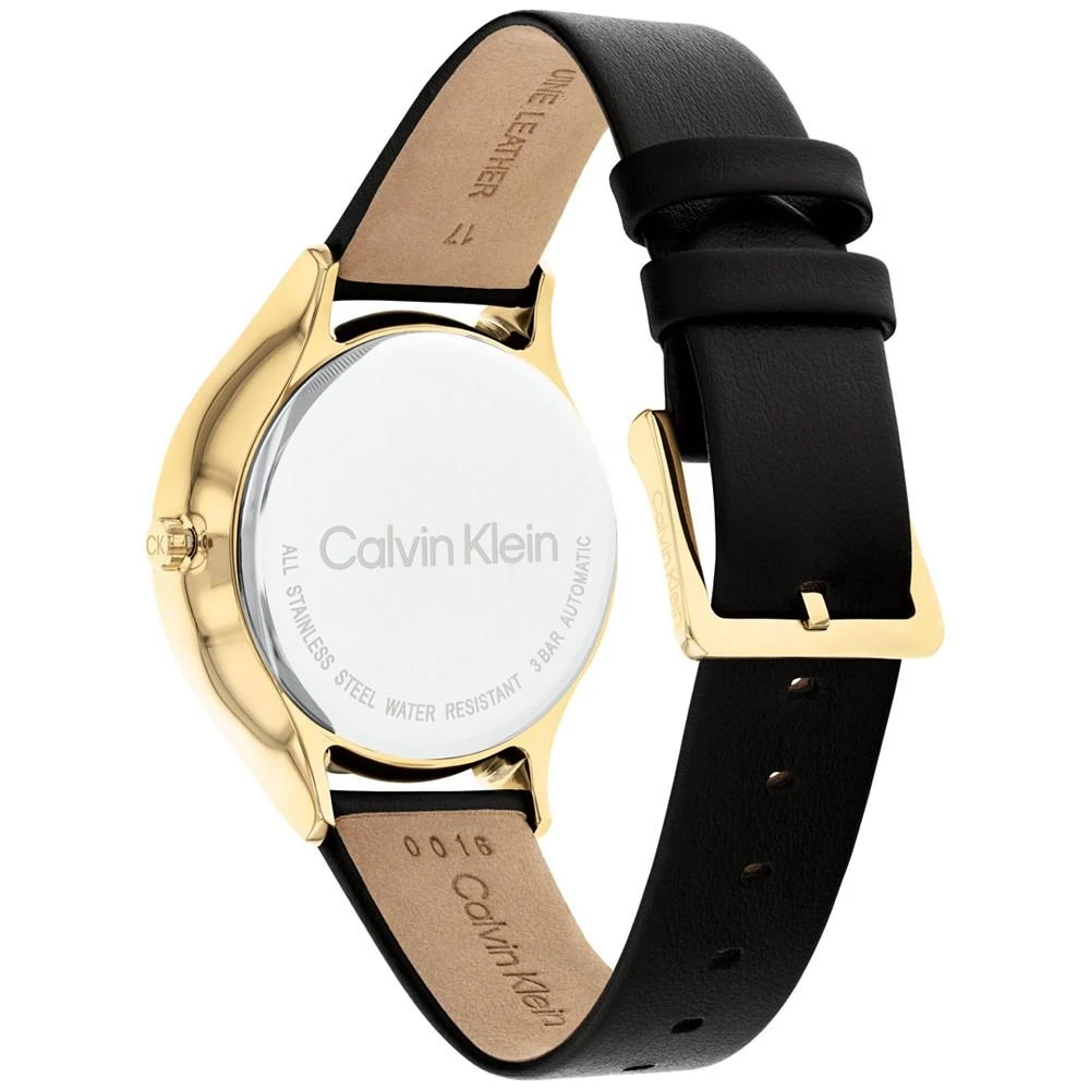 商品Calvin Klein|Men's Automatic Timeless Black Leather Strap Watch 38mm,价格¥1871,第3张图片详细描述