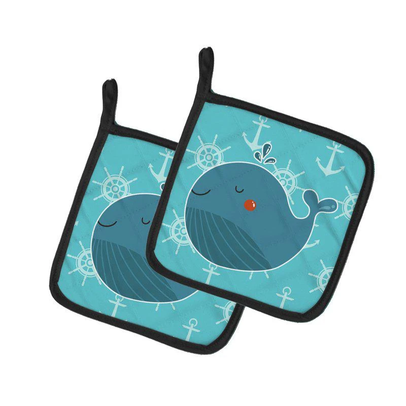 商品Caroline's Treasures|Blue Whale Pair of Pot Holders,价格¥170,第1张图片