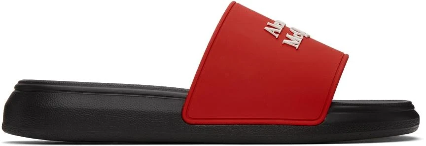商品Alexander McQueen|Red & Black Pool Slides,价格¥896,第1张图片