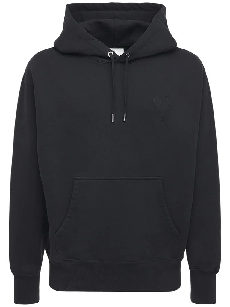 商品AMI|Logo Boxy Cotton Jersey Hoodie,价格¥3562,第1张图片