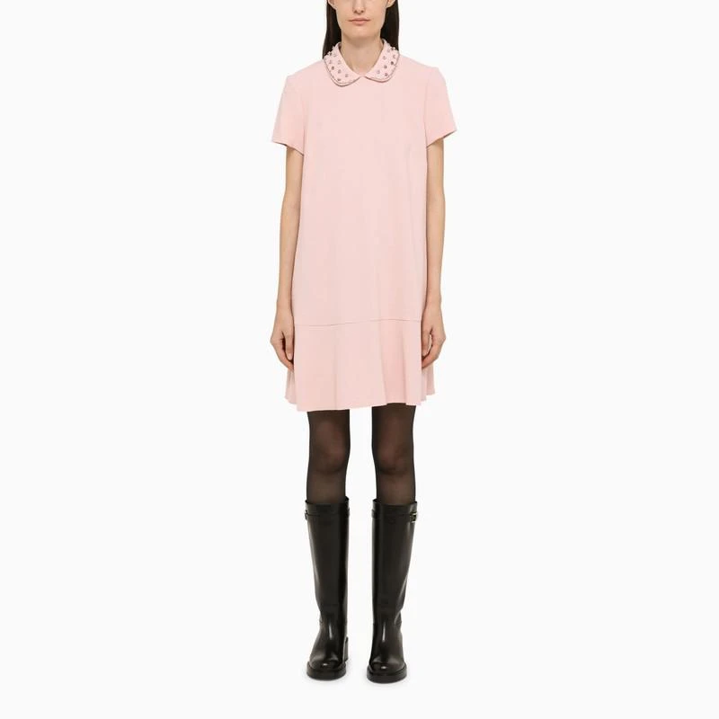 商品RED Valentino|Antique pink short dress with strass,价格¥1691,第1张图片