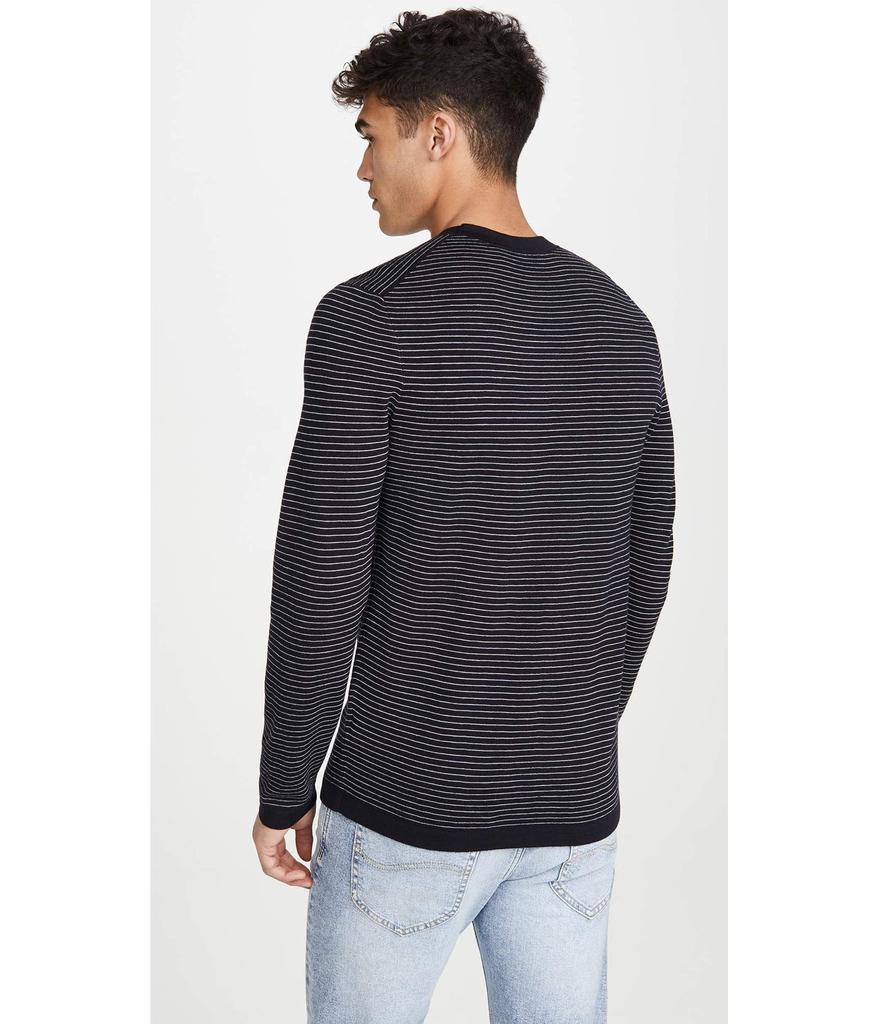 Men's Long Sleeve Merino Wool Stripe Sweater商品第3张图片规格展示