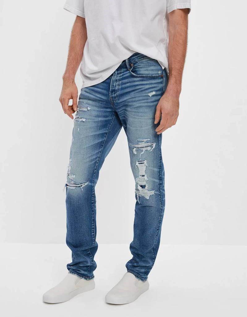 商品AE|AE AirFlex+ Patched Slim Straight Jean,价格¥229,第1张图片