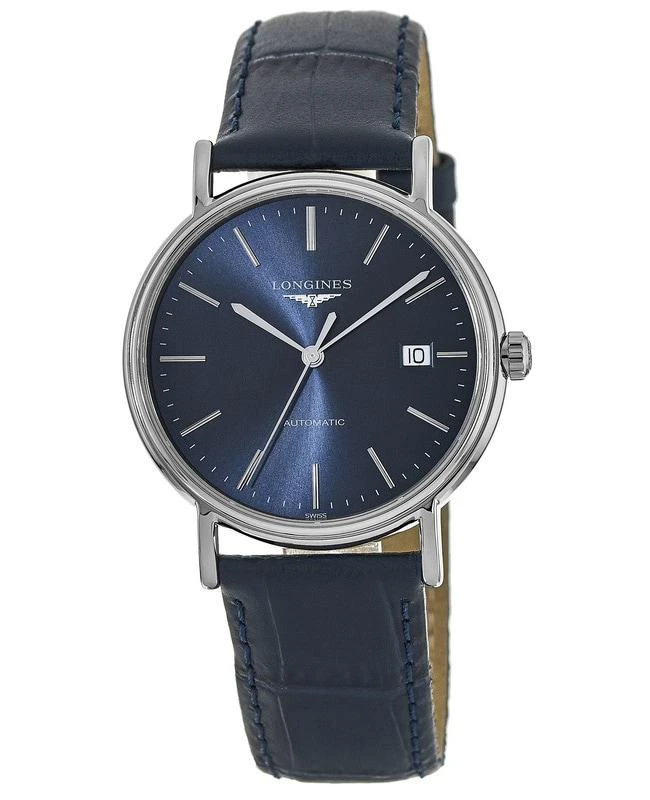 商品Longines|Longines Presence Automatic 38.5 mm Stainless Case Blue Dial and Blue Leather Strap Men's Watch L4.921.4.92.2,价格¥7240,第1张图片