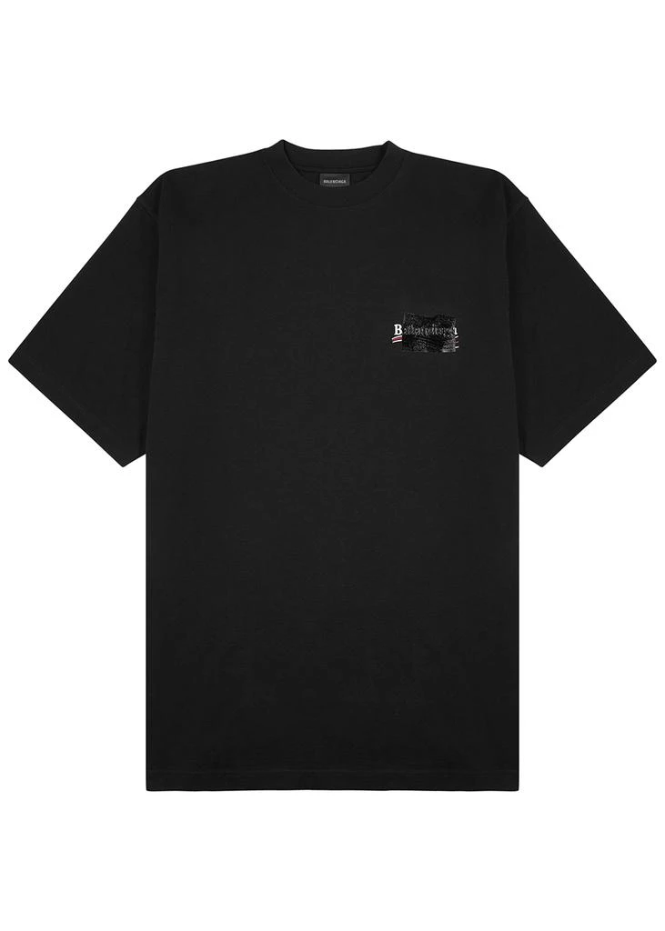 商品Balenciaga|Political taped cotton T-shirt,价格¥3649,第1张图片