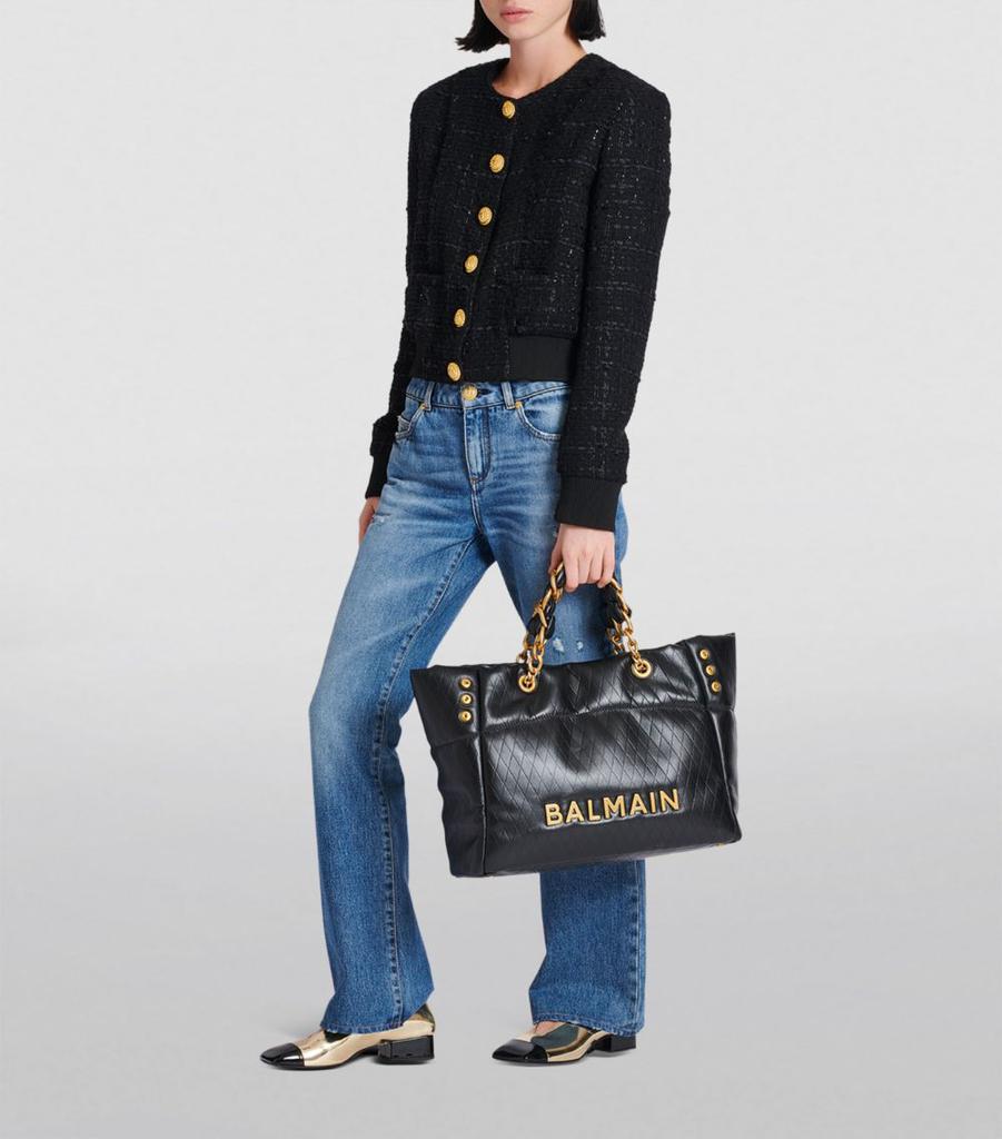 BALMAIN 1945 ソフトムン シッハショルタハック 【関税込】 Balmain 1945 Moon Shoulder Bag in PB Embossed Crinkle