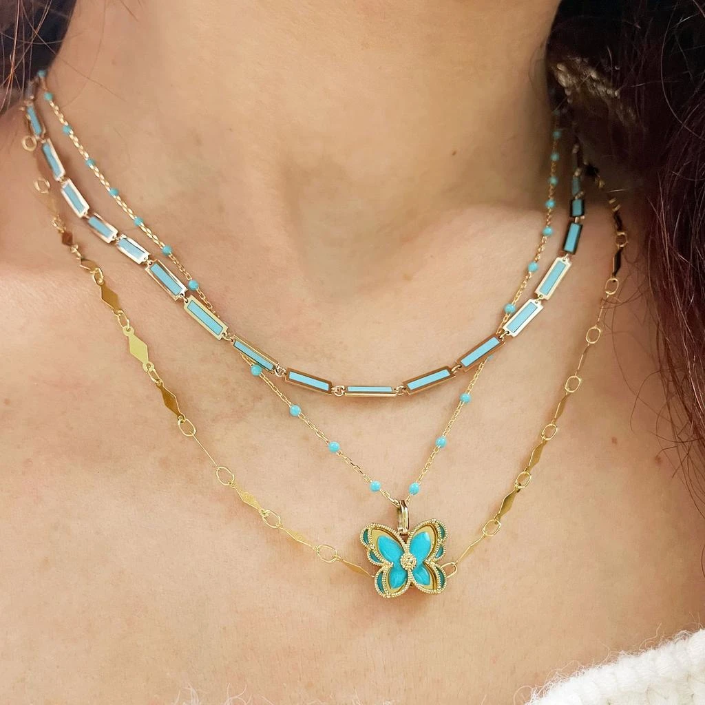 商品The Lovery|Turquoise Bar Necklace,价格¥7245,第4张图片详细描述