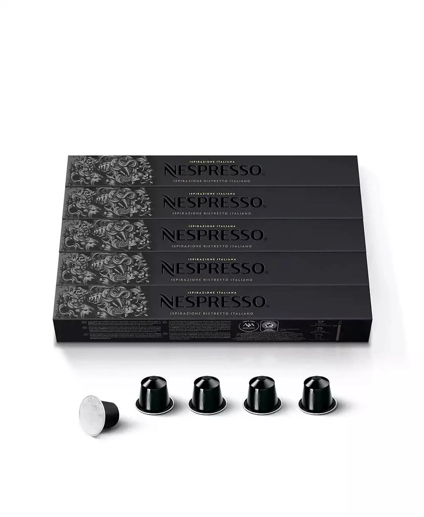 商品Nespresso|Capsules OriginalLine, Ristretto, Dark Roast Espresso Coffee, 50-Count Espresso Pods,价格¥317,第1张图片