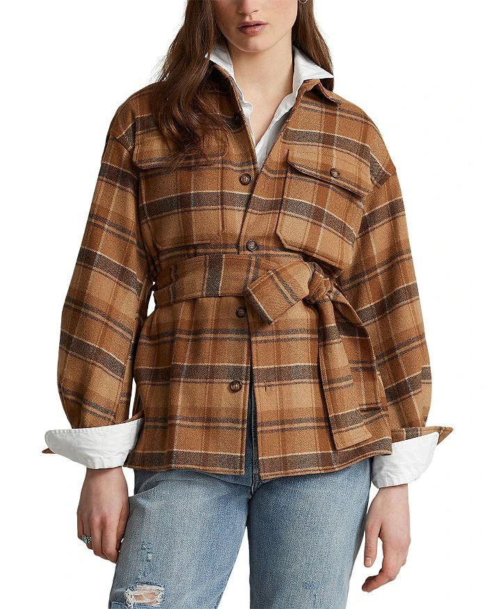 商品Ralph Lauren|Plaid Belted Shirt Jacket,价格¥1368,第1张图片详细描述