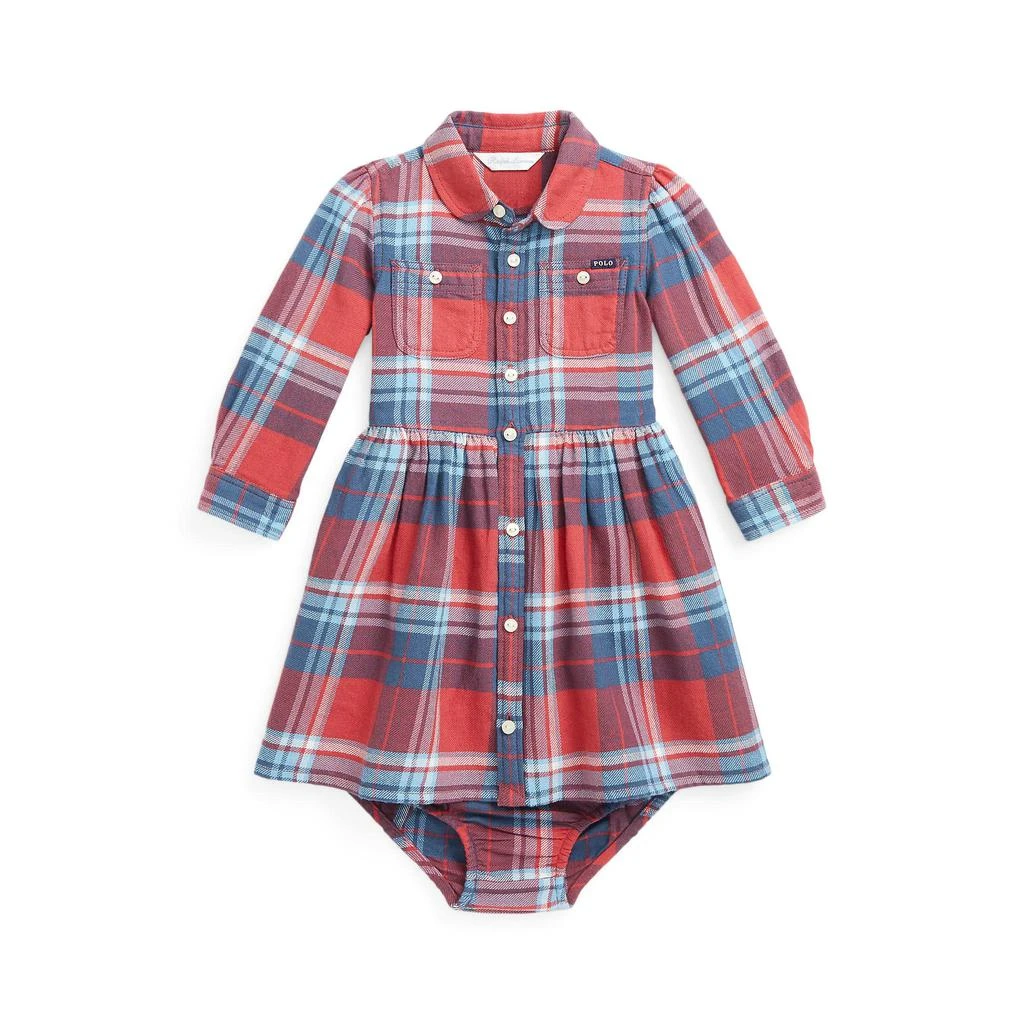 商品Ralph Lauren|Plaid Cotton Twill Shirtdress & Bloomer (Infant),价格¥146,第1张图片