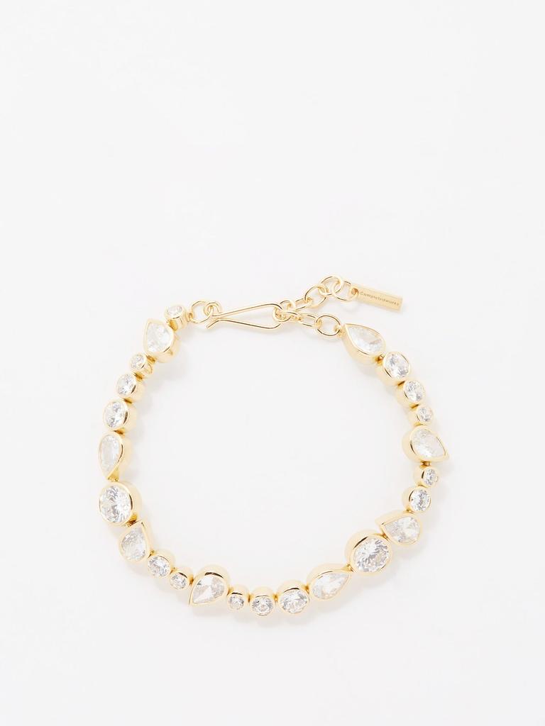 Crystal & 14kt gold-vermeil bracelet商品第1张图片规格展示