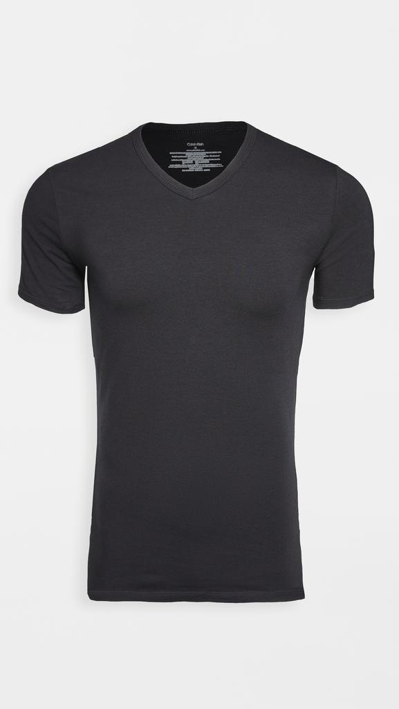 商品Calvin Klein|Calvin Klein Underwear 3 Pack Cotton Stretch V Neck Tee,价格¥199,第5张图片详细描述