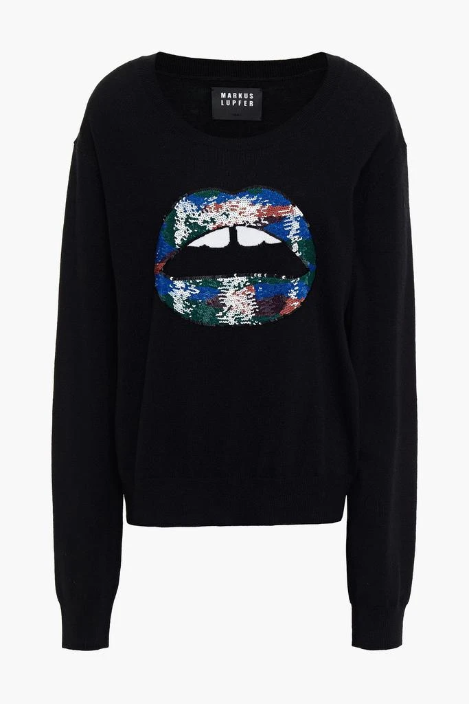 商品MARKUS LUPFER|Joey embellished jacquard-knit merino wool sweater,价格¥940,第3张图片详细描述