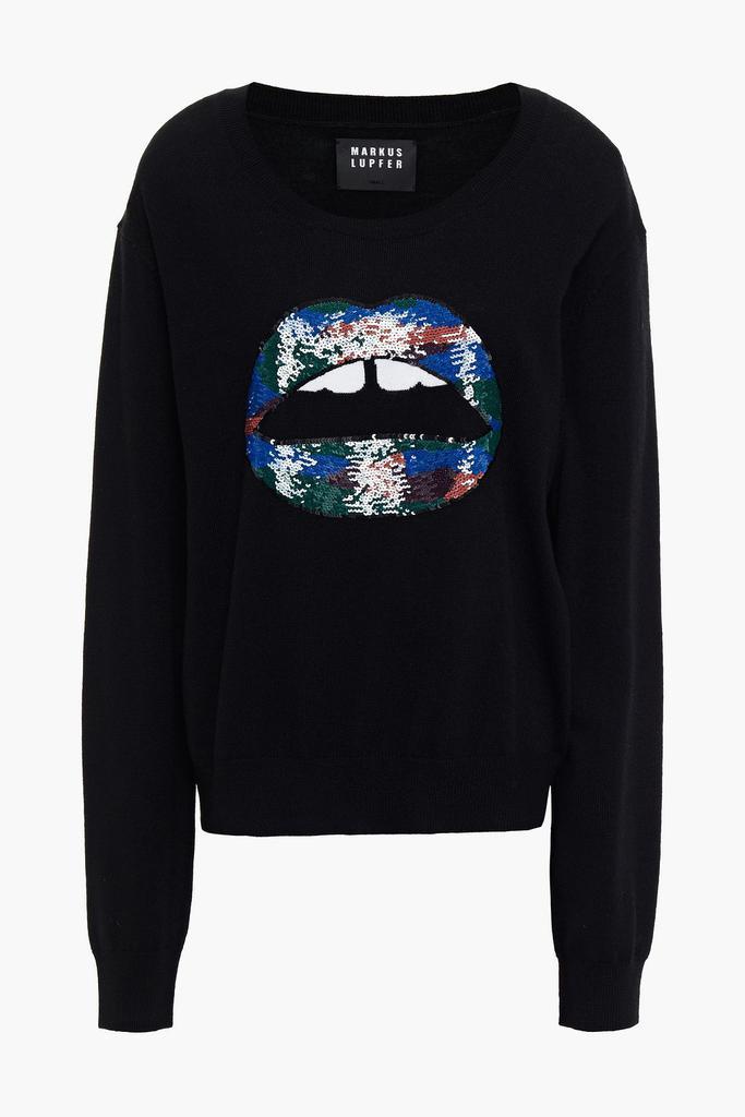 商品MARKUS LUPFER|Joey embellished jacquard-knit merino wool sweater,价格¥1600,第5张图片详细描述