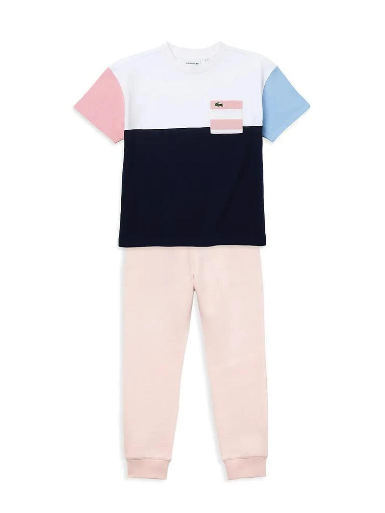 商品Lacoste|Little Girl's Heritage Pocket Colorblock T-Shirt,价格¥237,第2张图片详细描述