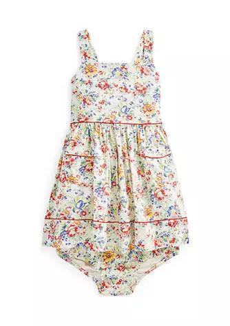 商品Ralph Lauren|Baby Girls Floral Cotton Dress & Bloomer,价格¥162,第1张图片