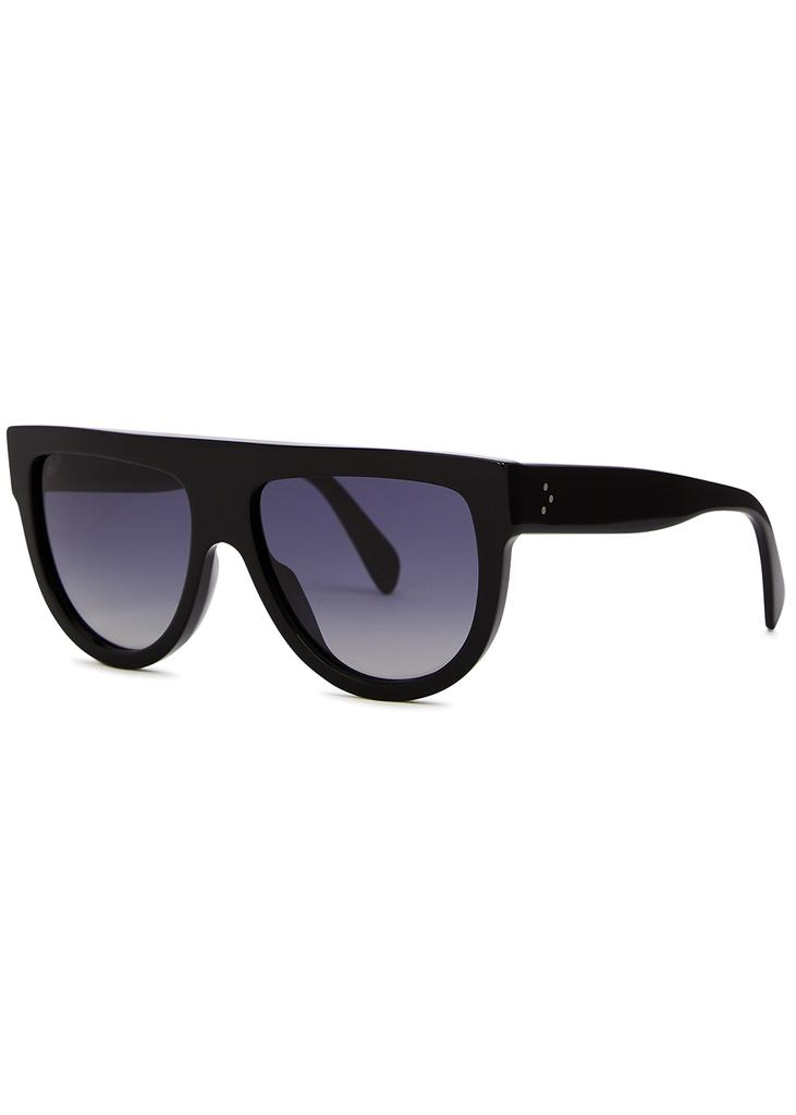 Black D-frame sunglasses商品第1张图片规格展示