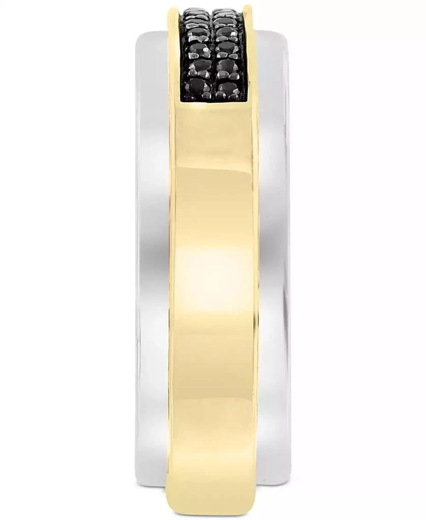 商品Effy|EFFY® Men's Black Sapphire Horizontal Cluster Ring (1/3 ct. t.w.) in Sterling Silver & 14k Gold-Plate,价格¥3539,第4张图片详细描述