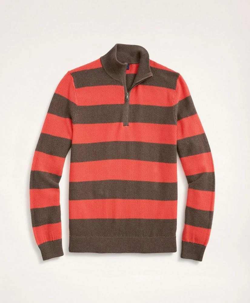 商品Brooks Brothers|Cotton Pique Rugby Stripe Half-Zip,价格¥418,第1张图片