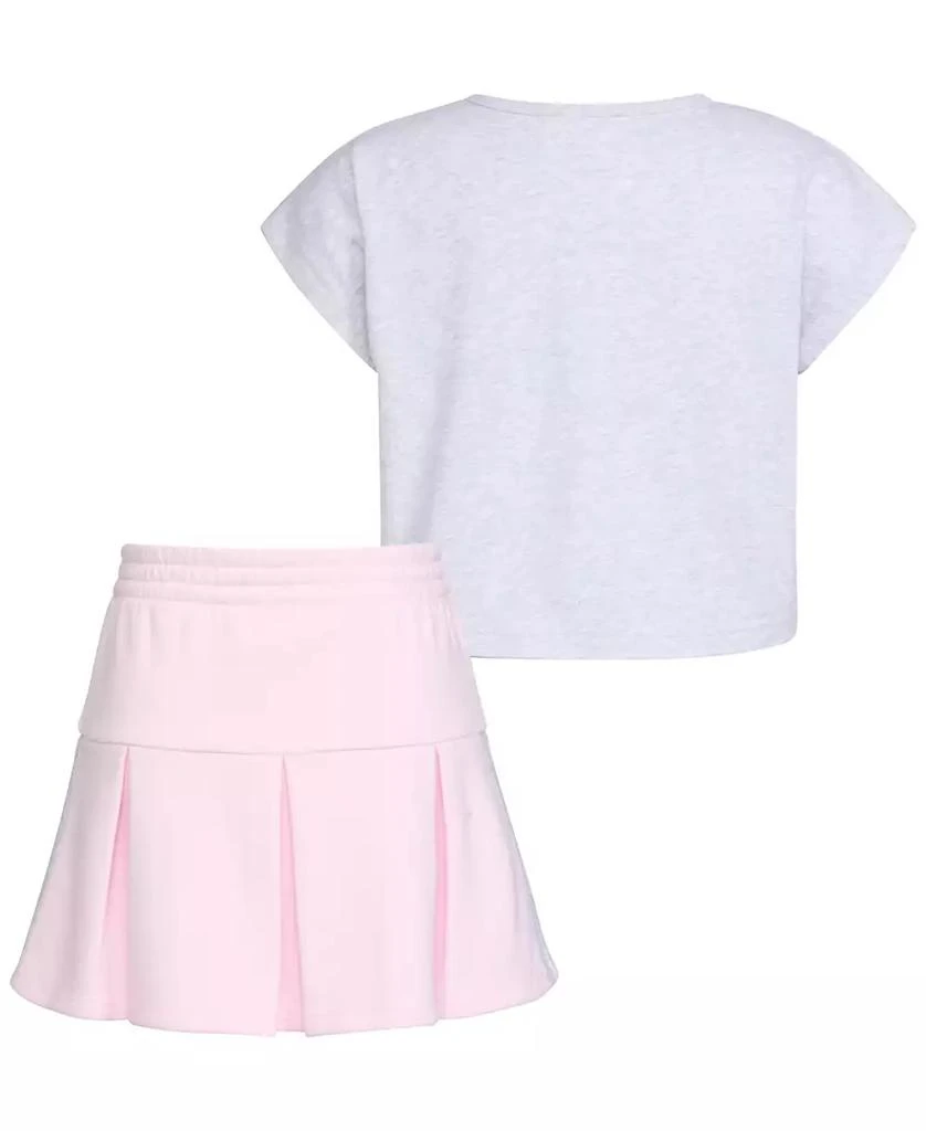 商品Adidas|Little & Toddler Girls Short Sleeve Box Heather Top & Skort, 2 Piece Set,价格¥130,第2张图片详细描述