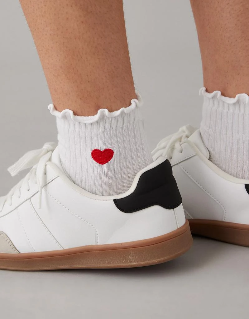 商品AE|AE Heart Ruffle Sock 2-Pack,价格¥97,第2张图片详细描述